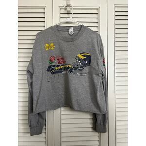 University of Michigan 2007 Rose Bowl Football Cropped Long Sleeve Sz: Large